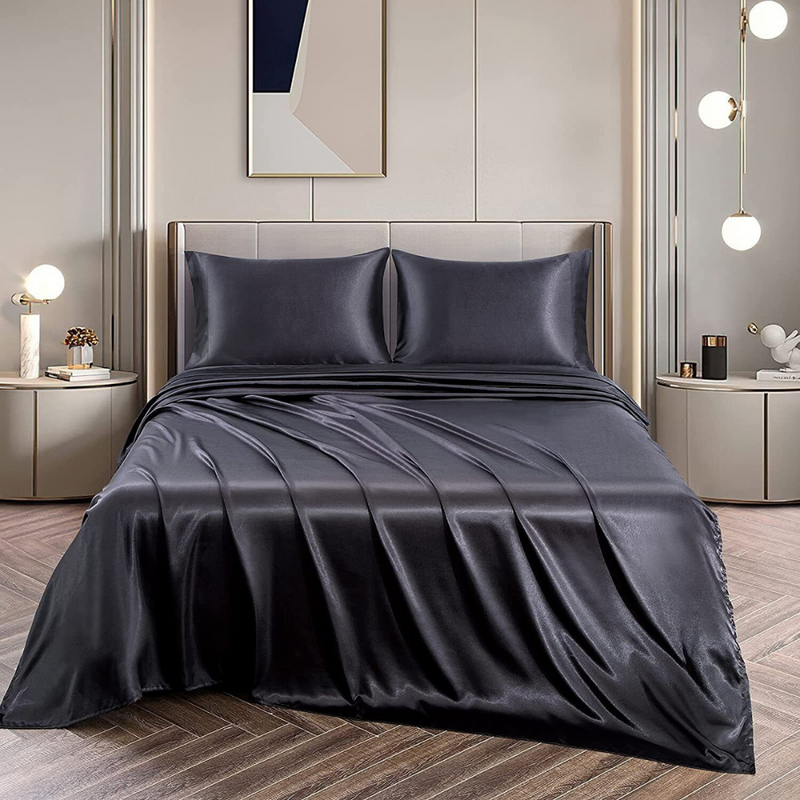 Sleek Silk Satin Sheets (Full Set, Sizes Below)