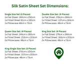 Sleek Silk Satin Sheets (Full Set, Sizes Below)